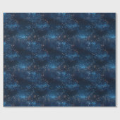 Blaue Galaxie Abstract Geschenkpapier (Flach)