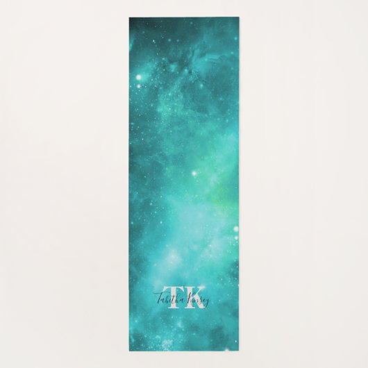 Blaue Galaxie, Alignment Lines Yoga Mat Yogamatte (Rückseite)