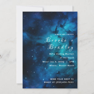 Blaue Galaxie-Dämmerungs-Hochzeit Einladung