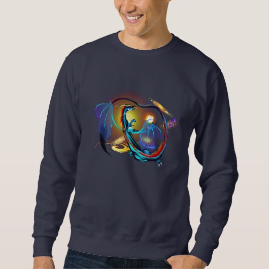 Blaue Galaxie-Drache-Shirts Sweatshirt (Vorderseite)