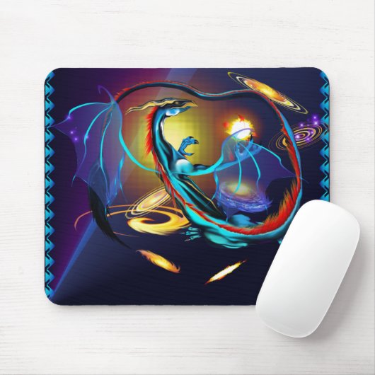 Blaue Galaxie Dragon_Mousepad Mousepad (Mit Mouse)