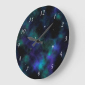 Blaue Galaxie Große Wanduhr (Winkel)