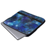 Blaue Galaxie hat personalisierte Laptop-Hülse in Laptopschutzhülle (Vorne Knopf)