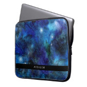 Blaue Galaxie hat personalisierte Laptop-Hülse in Laptopschutzhülle (Vorderseite Links)