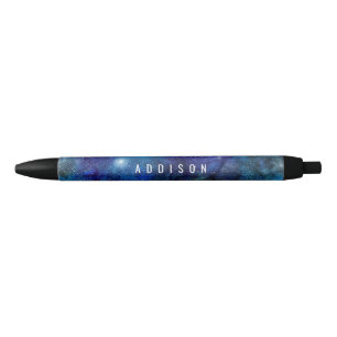 Blaue Galaxie hat personalisierten Namensstift in Kugelschreiber