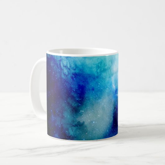 Blaue Galaxie-Tasse Kaffeetasse (Vorderseite Links)