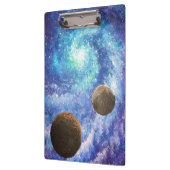 Blaue Galaxie und Planeten Klemmbrett (Links)