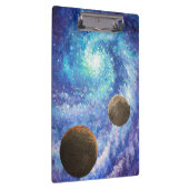 Blaue Galaxie und Planeten Klemmbrett (Rechts)