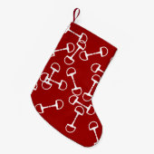 Blaue Galoping-Pferde-Muster Kleiner Weihnachtsstrumpf (Vorderansicht (hängend))