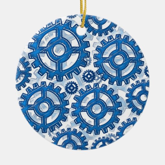Blaue Gangräder Keramik Ornament (Vorne)