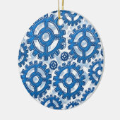 Blaue Gangräder Keramik Ornament (Links)