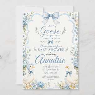 Blaue Gans-Baby-Shower-Einladung Einladung