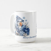 Blaue Gans Winter Chanukka Weihnachtsgeschenk  Kaffeetasse (Vorderseite Links)