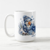Blaue Gans Winter Chanukka Weihnachtsgeschenk  Kaffeetasse (Links)