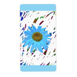 Blaue Gänseblümchen-Abstrakt-Grafik-Versand-Adress