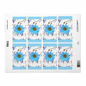 Blaue Gänseblümchen-Abstrakt-Grafik-Versand-Adress (Vorne)