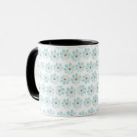 Blaue Gänseblümchen-Blumenmuster-Tasse
