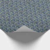 Blaue Gänseblümchen durch William Morris Geschenkpapier (Ecke)