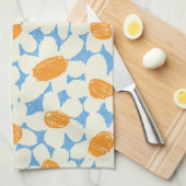 Blaue Gänseblümchen Geschirrtuch (Viertel Falte)