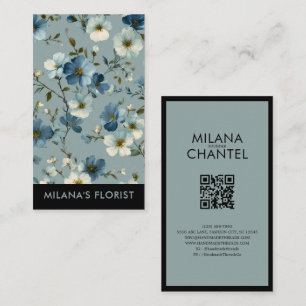 Blaue Gänseblümchen Moderne Trendblume Florist Visitenkarte