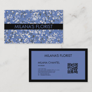 Blaue Gänseblümchen Moderne Trendblume Florist Visitenkarte