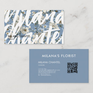 Blaue Gänseblümchen Moderne Trendblume Florist  Visitenkarte