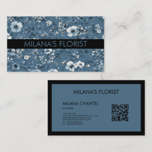 Blaue Gänseblümchen Moderne Trendy-Blume Florist Visitenkarte