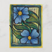 Blaue Gänseblümchen Postkarte (Vorderseite)