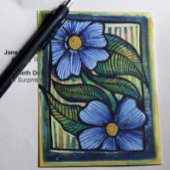 Blaue Gänseblümchen Postkarte