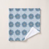 Blaue Gänseblume Badhandtuch Set (Waschlappen)