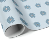 Blaue Gänseblume Geschenkpapier (Rolleneckpunkt)