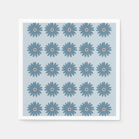 Blaue Gänseblume Serviette (Vorderseite)