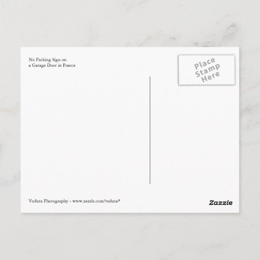 Blaue Garage Tür in Frankreich kein Parkzeichen Postkarte (Rückseite)