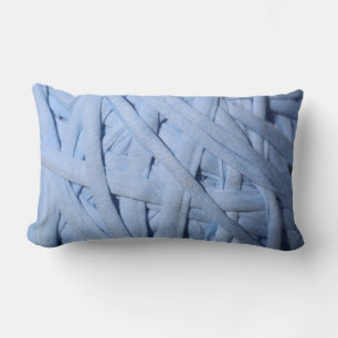 Blaue Garn-Details Linien Textur Kissen
