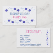 Blaue Garne und Stricknadeln, kundenspezifisch Visitenkarte (Vorne/Hinten)