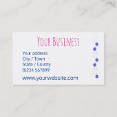 Blaue Garne und Stricknadeln, kundenspezifisch Visitenkarte (Rückseite)