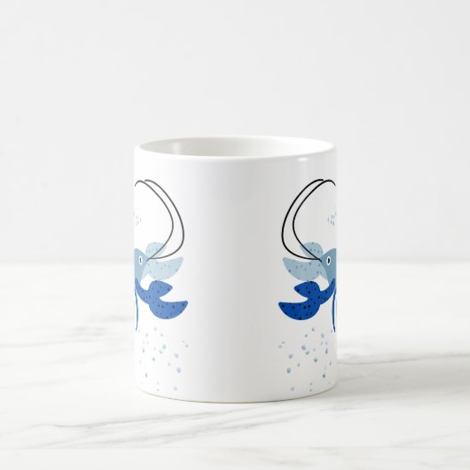 Blaue Garnele mit dunkelblauen Krallen und Blasen Kaffeetasse (Mittel)