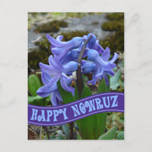 Blaue Garten-Hyazinthe Iranisches Neujahr Nowrooz Feiertagspostkarte