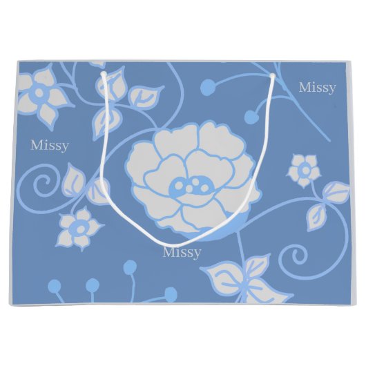 Blaue Gartengroße Geschenktüte (Vorderseite)