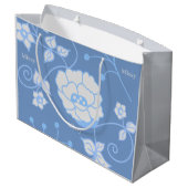 Blaue Gartengroße Geschenktüte (Rückseite Schrägansicht)