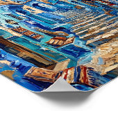 Blaue Gasse Poster Luxus Abstract Ölmalerei (Ecke)
