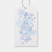 Blaue Gastgeschenk Hochzeit für Vogelkäfige Geschenkanhänger (Vorderseite)
