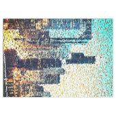 Blaue Gebäude im Mosaikstil mit Relief Tischdecke (Vorderseite (Horizontal))