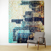 Blaue Gebäude im Mosaikstil mit Relief Wandteppich (Beispiel)