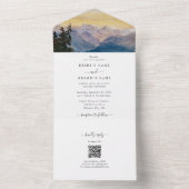 Blaue Gebirge Pine Wedding All In One Einladung (Innen Boden)