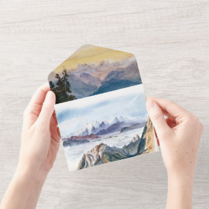 Blaue Gebirge Pine Wedding All In One Einladung