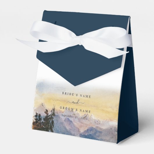 Blaue Gebirge Pine Wedding Geschenkschachtel (Vorderseite)