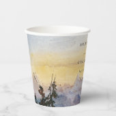 Blaue Gebirge Pine Wedding Pappbecher (Vorderseite)