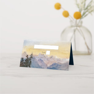 Blaue Gebirge Pine Wedding Platzkarte