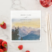 Blaue Gebirge Pine Wedding Serviette (Beispiel)